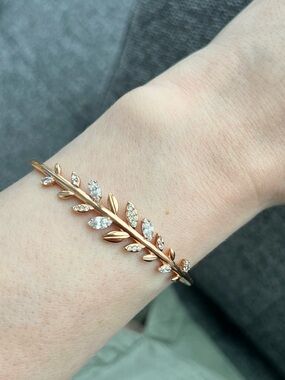 SWAROVSKI Rose Gold Mayfly Bangle Bracelet